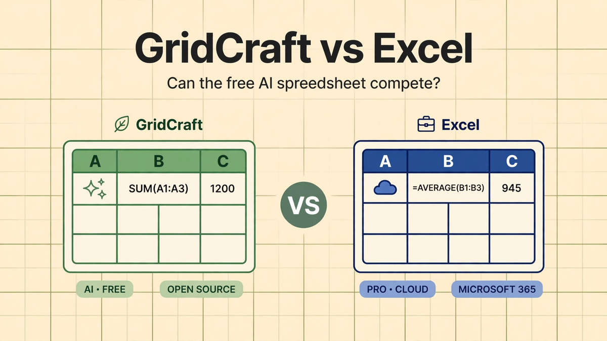 GridCraft vs Microsoft Excel: Can the Free AI Spreadsheet Compete?
